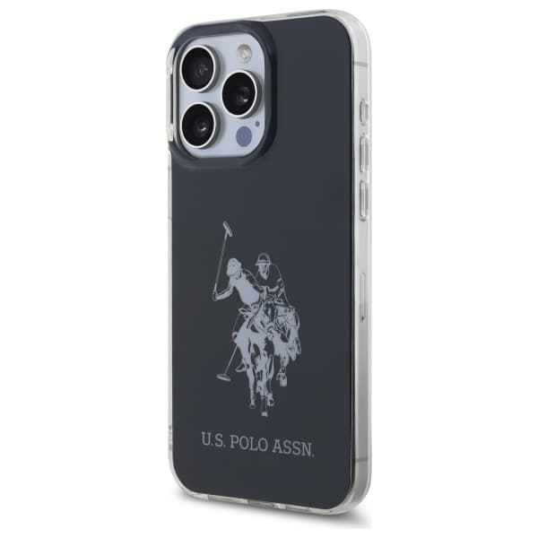 US Polo Shiny Big Logo-cover til iPhone 15 Pro Max, sort