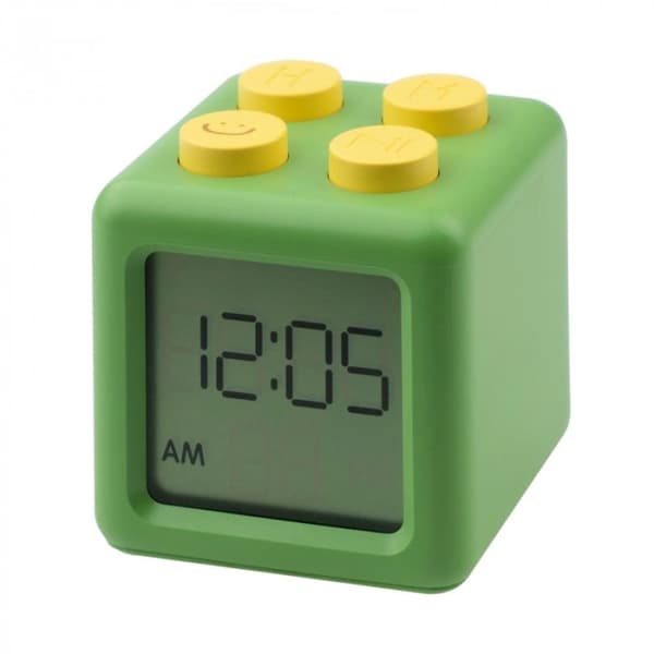 VÄCKARKLOCKA Elektronisk Digital Klocka BLOCK grön batteridriven Ecolight