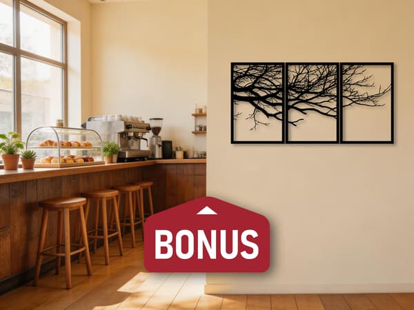 STOR VÄGGDEKORATION "3D-BLOMMOR TRIPTYK" + EXTRA 3D-BLOMMOR TABLETTER 150 X 80 CM
