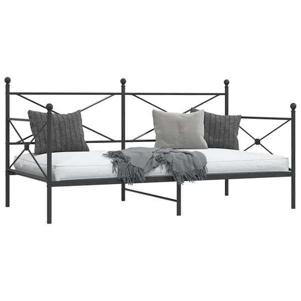 vidaXL dagseng uden madras sort 100x200 cm stål