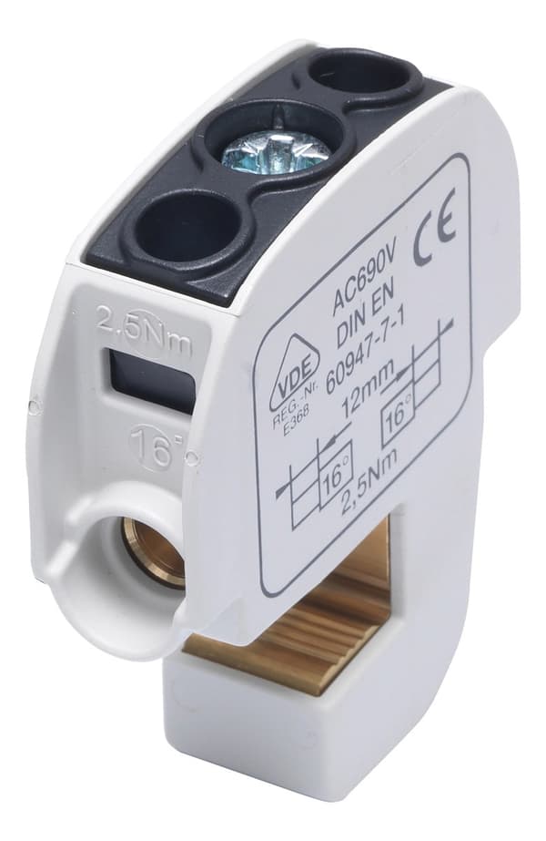 Isoleret skinneterminal SBB 16 86105 simblock, sort