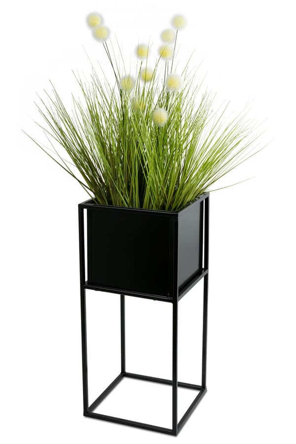 Modern svart blomställning 50 cm