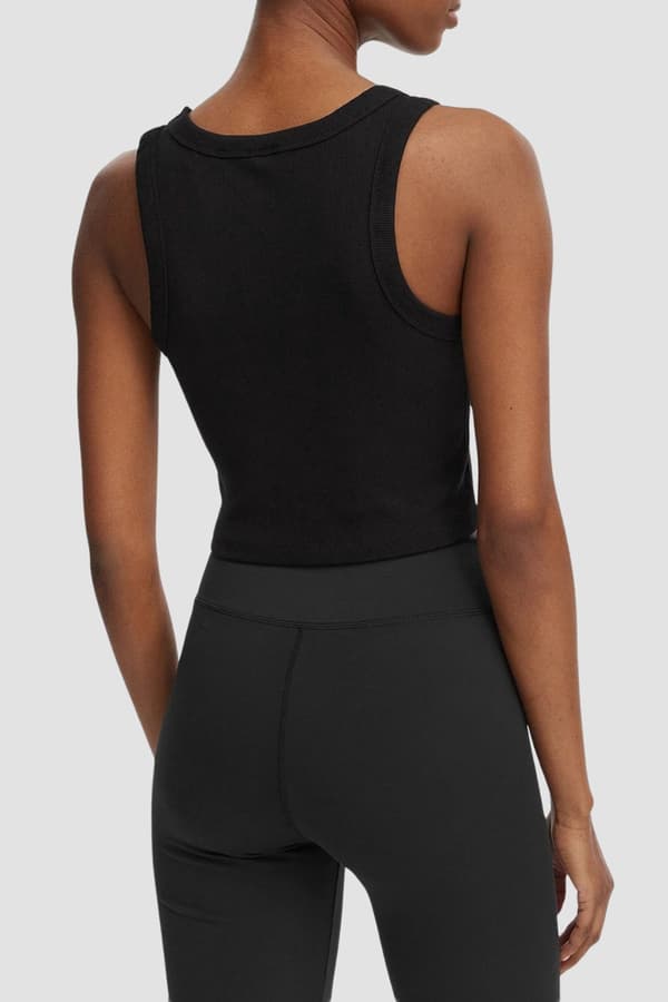 Guess Sort Silvy Rib Dame Kort Tanktop M