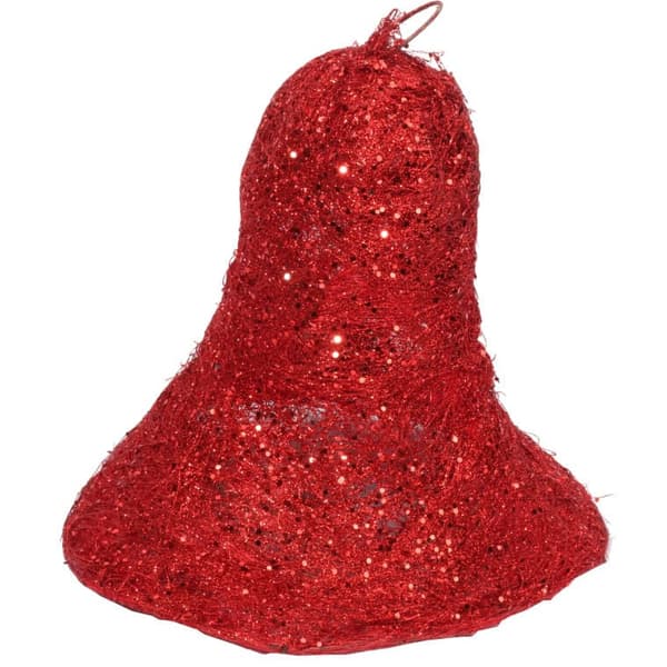 Sisal-kello punainen glitterillä 27 cm