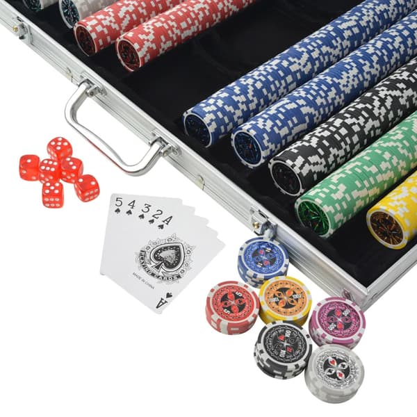 vidaXL Pokerset 1000 laserchips aluminium