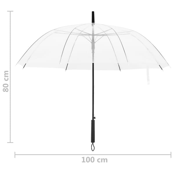 vidaXL Läpinäkyvä sateenvarjo, 100 cm