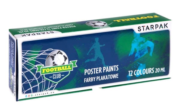 Fodboldplakatmaling i 12 farver