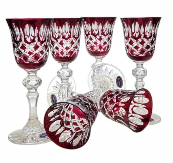 Ruby krystal likørglas 60 ml Krata Oliwka