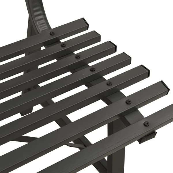vidaXL Puutarhapenkki 110 cm teräs musta
