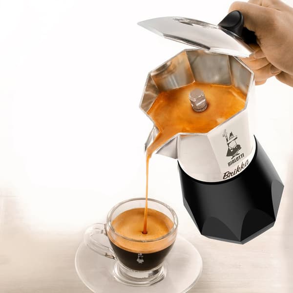 Bialetti Brikka 4-kops kaffemaskine 170 ml sølv og sort