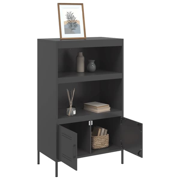vidaXL skab, sort, 68x39x113 cm, stål