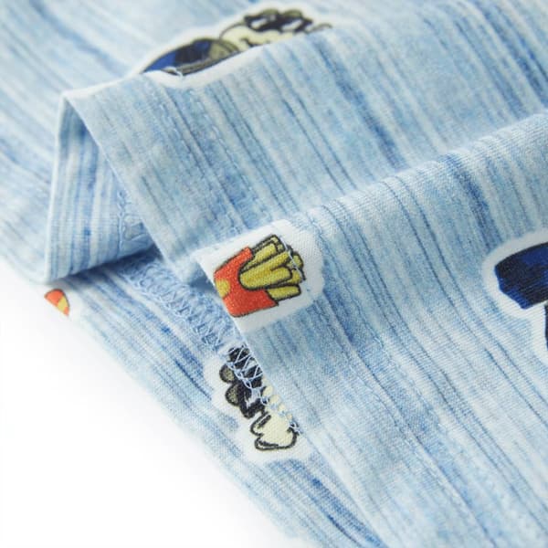 Barn-T-shirt, blandad blå, 128