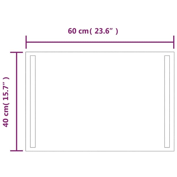 vidaXL Badrumsspegel med LED, 40x60 cm