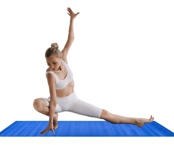 Powerstretch Aqua-Sport Pro yogamåtte, blå PVC