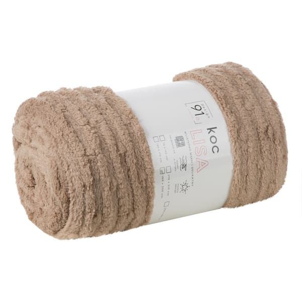 Rävfilt beige 130x170 ränder