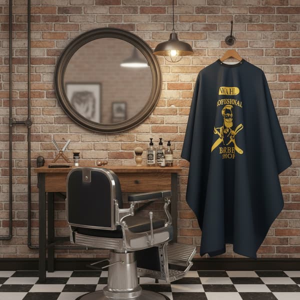 Barbermantel för en stor hårsalong