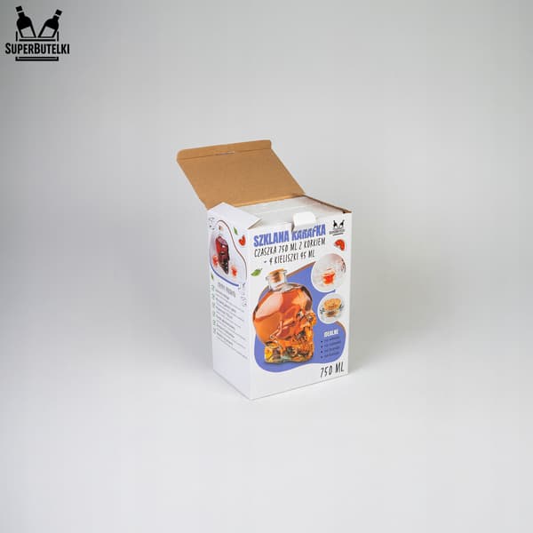 Glaskaraffel - kranium 750 ml + 4 glas