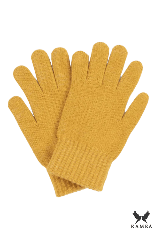 HANDSKER*01 dame vinter sennepsfarvet