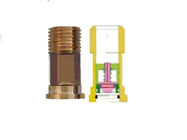 BKM skruvkoppling med inbyggd backventil DN15 GZ1/2", mässing, d