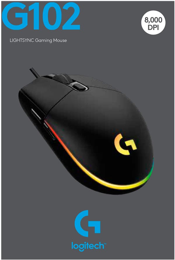 Logitech G102 Lightsync USB-datormus svart (910-005823)