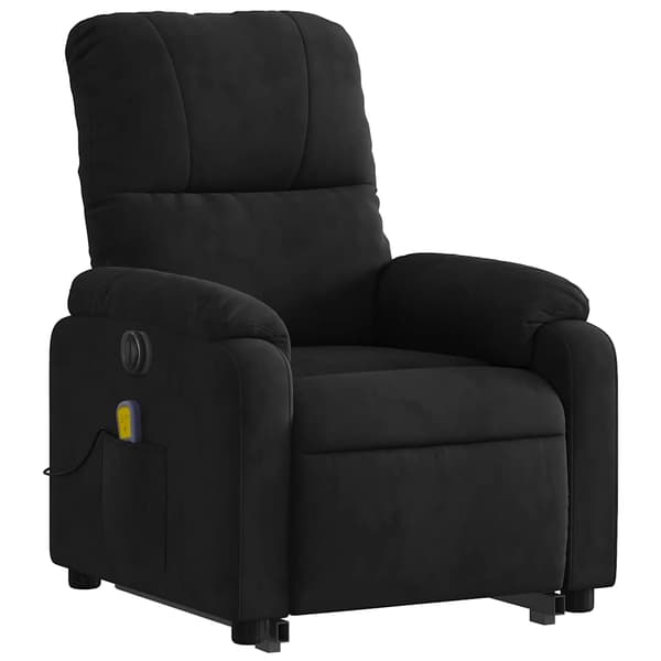 vidaXL massagestol med løftefunktion, sort, mikrofiber