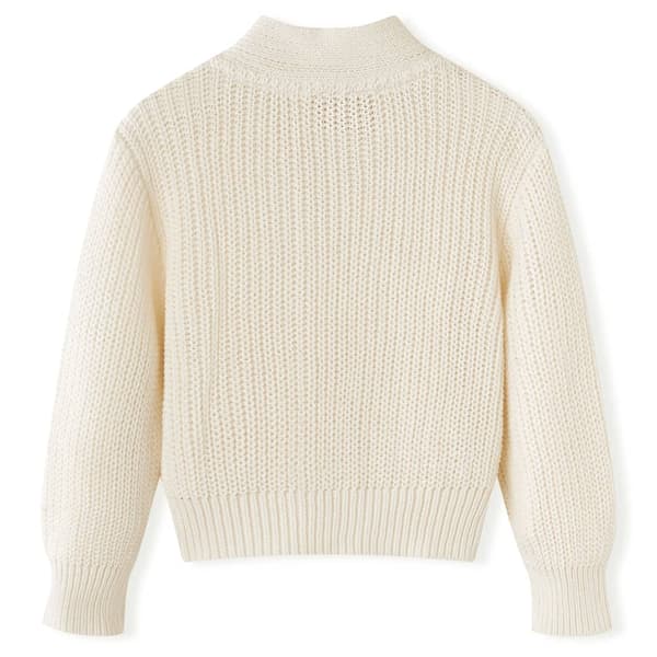 Børnestrikcardigan, snehvid, 116
