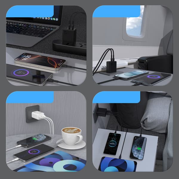 A29 GaN USB-C USB-A 65W Vægoplader - Sort