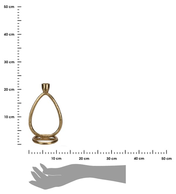Geometrisk guldfärgad ljusstake 22x13 cm