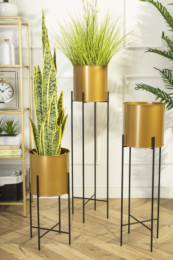 Blomsterstander med låg 95 cm sort og guld