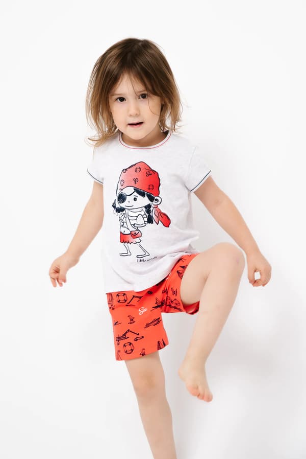 Marina flickpyjamas, kortärmad, korta byxor, 4 år