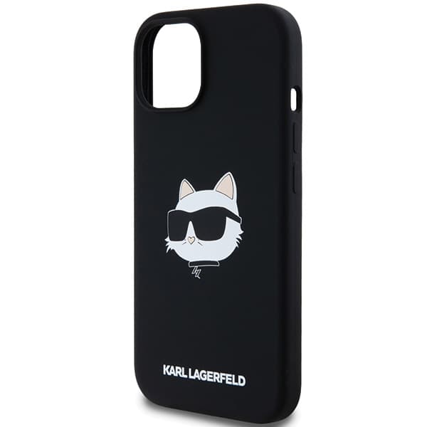 Karl Lagerfeld Silikone Choupette Head Magsafe-etui til iPhone 15 Plus, Sort