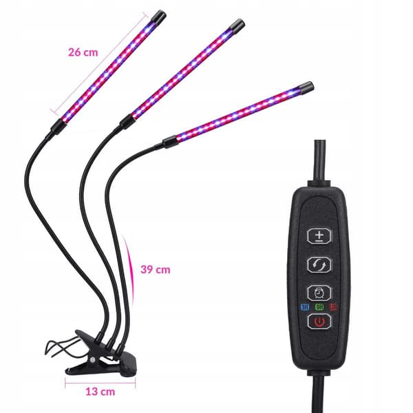Heckermann plantevækstlampe - 27W - 3 hoveder