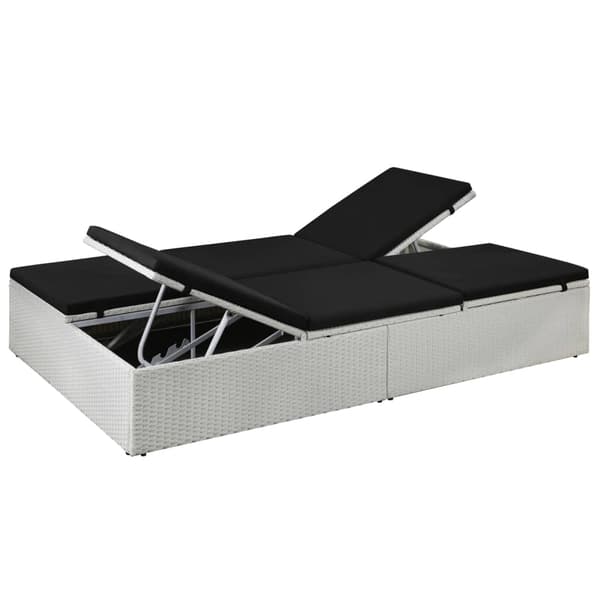 vidaXL havesolseng med hynde, polyrattan, sort