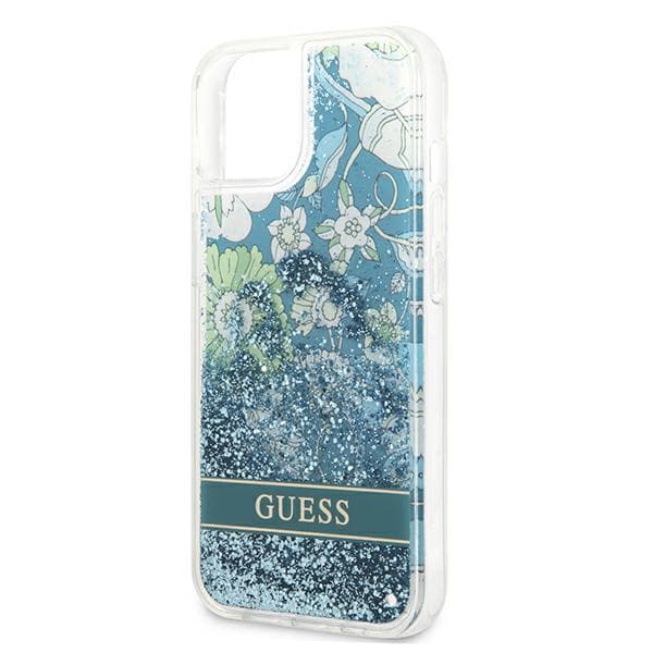 Guess Flower Liquid Glitter cover til iPhone 13 mini, grøn/grøn