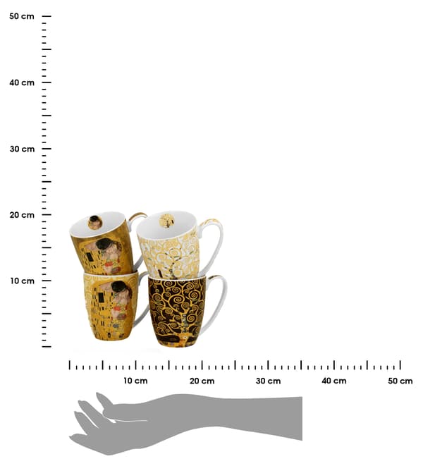 Sæt med 4 Klimt krus 350 ml