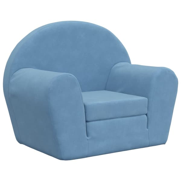 vidaXL børnesofa, blå, blød plys