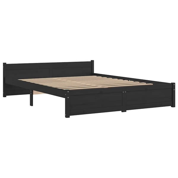 vidaXL sengestel sort massivt træ 140 x 190 cm