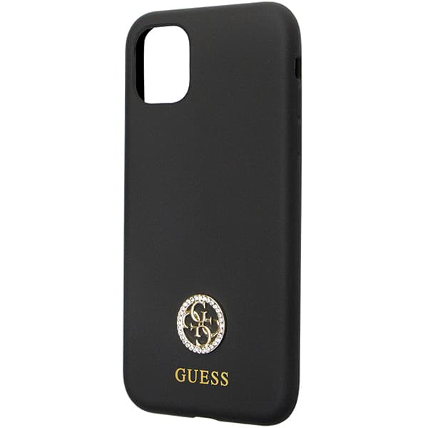Guess Silikone Logo Strass 4G cover til iPhone 11 / Xr, sort