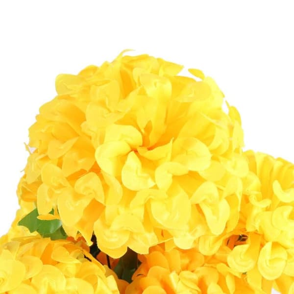 Buket med 9 store gule krysantemum 62 cm