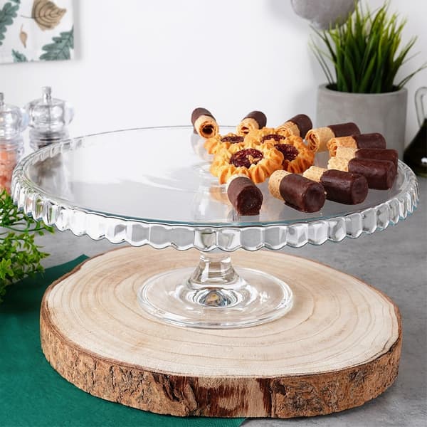 Lasinen kakkuvaljas jalustalla 32 cm
