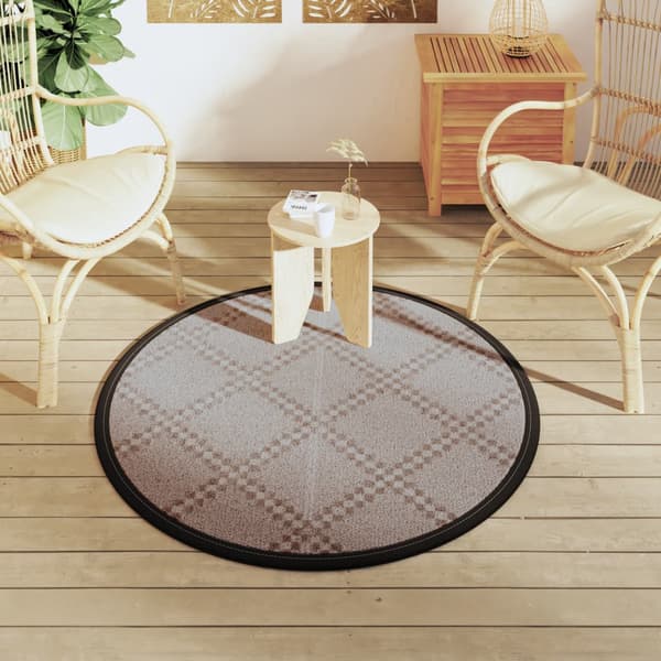 vidaXL Utomhusmatta Brun Ø120 cm PP