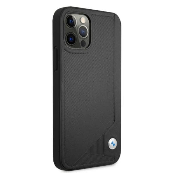 BMW Læderetui med Prægetegning til iPhone 12/12 Pro, Sort
