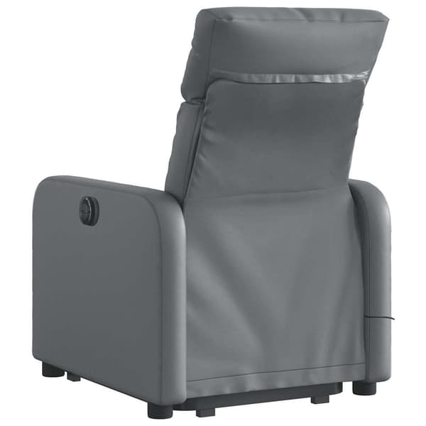vidaXL Lyftbar massagefåtölj, grå, konstläder