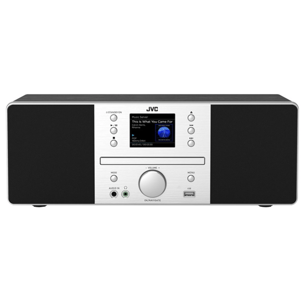 JVC Alt-i-et-sæt RD-E874B 20W RMS DAB+ Wi-Fi Spotify Sort/Sølv