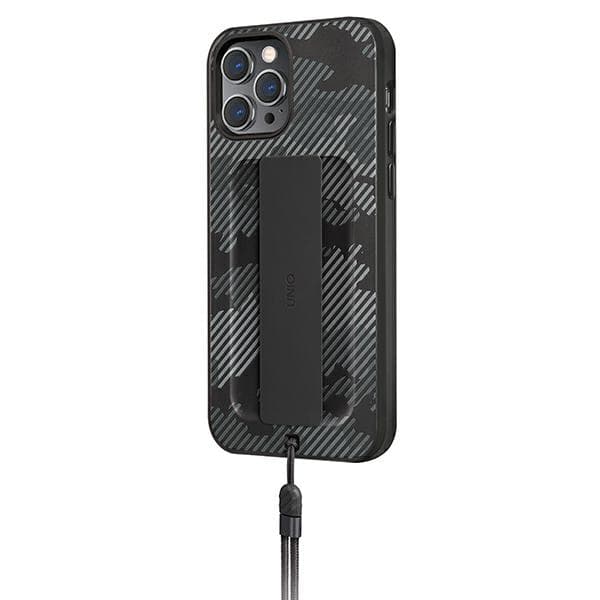 UNIQ Heldro -kotelo hihnalla iPhone 12 Pro Maxille, musta