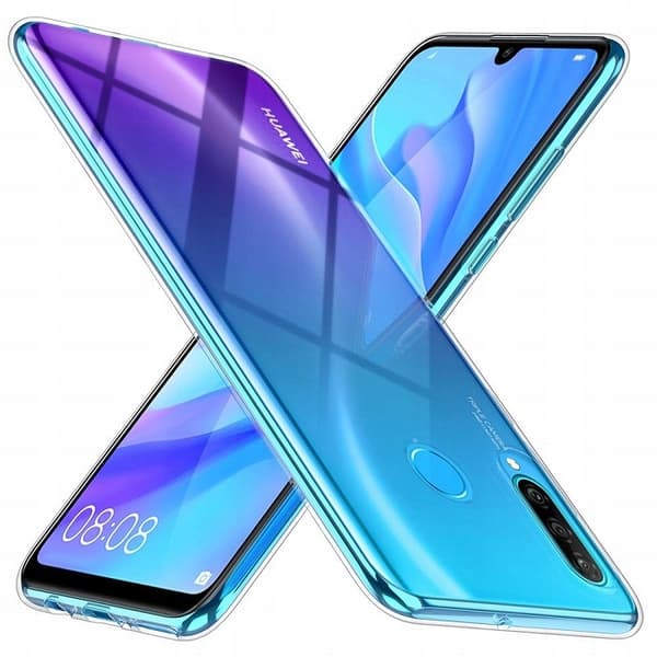 Bagcover til Huawei P30 Lite farveløs + 9H glas