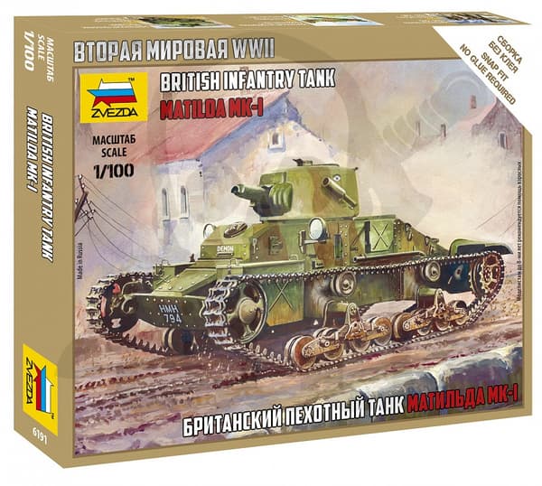 Z6191 1:100 Britisk Let Kampvogn "Matilda Mk.I"