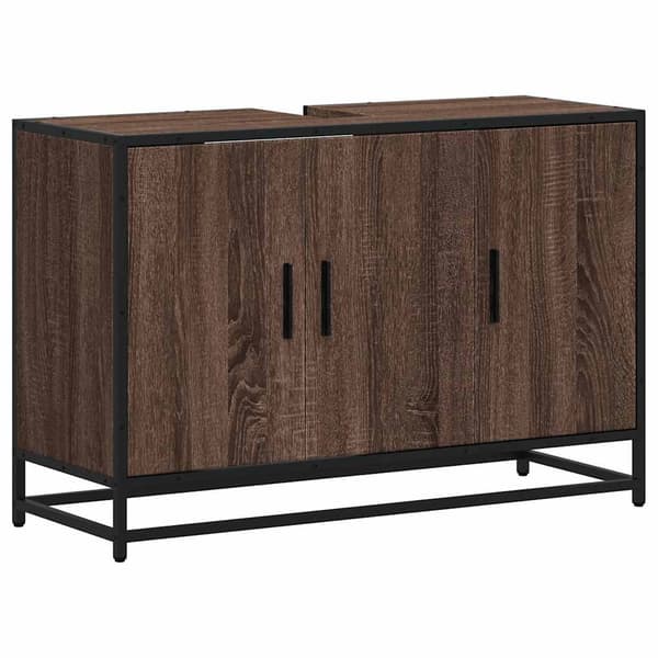 vidaXL håndvaskskab brun eg 90x33x60 cm