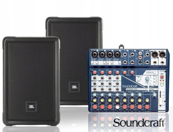 JBL 2x IRX112BT + Notepad 12FX - aktivt lydsystem med Bluetooth