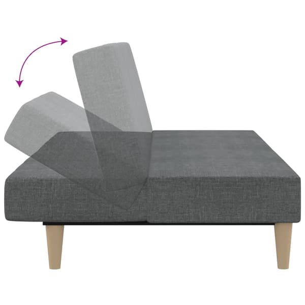 vidaXL 2-sits bäddsoffa, ljusgrå, klädd i tyg